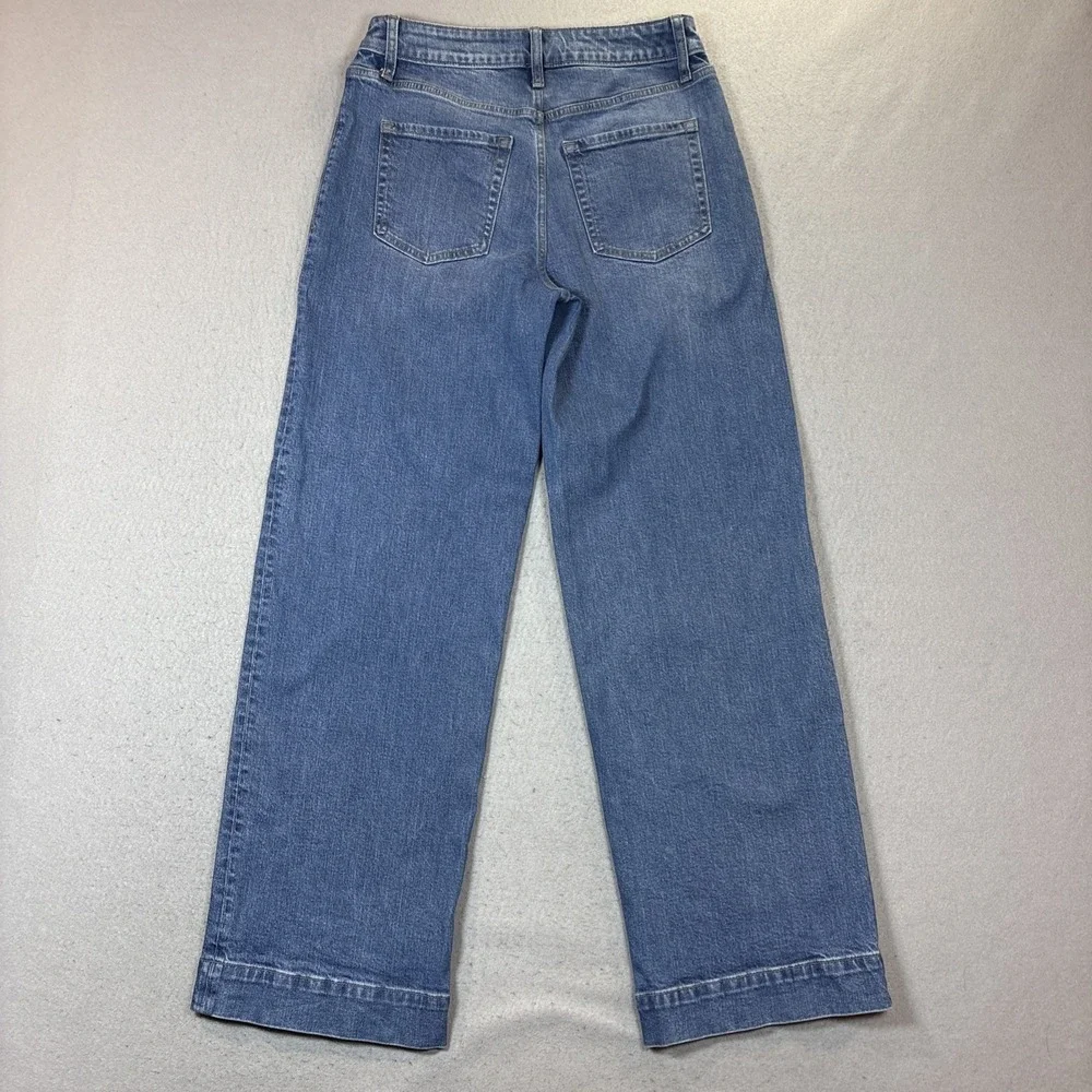 Maurices Wide Leg Jeans Women 10 Blue Women Hi Rise Bohemian
